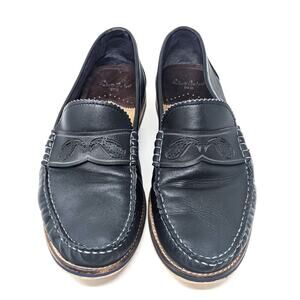 Robert Graham Shoes Mens 10.5 Estefan Leather Black Penny Loafers Slip On